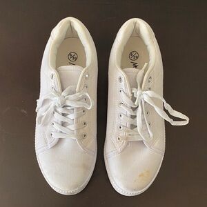 Nasty Gal White Canvas Sneakers